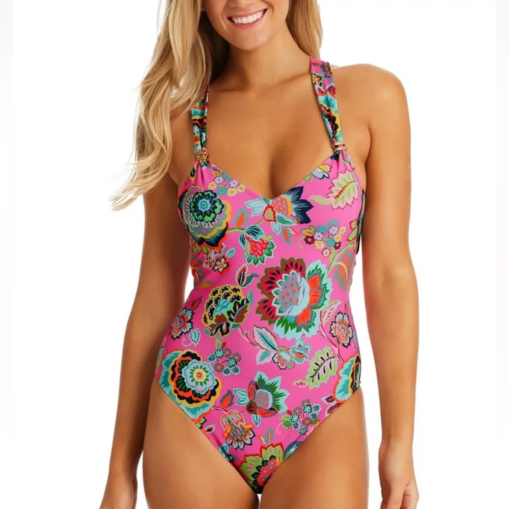 Jessica Simpson Women’s Rosies Bushes one-piece swimsuit size L